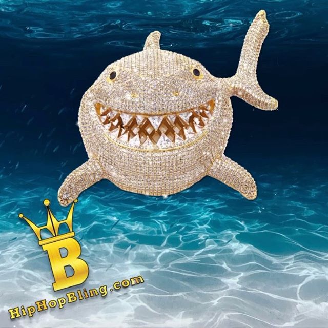 Extra large iced out shark piece from Hip Hop Bling, get yours from HipHopBling.com