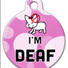 Cute Pink Deaf Dog or Cat Tag