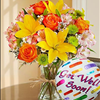 Get Well Soon Bouquet w/Mylar