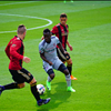 Atlanta United Fc Vs Chicago Fire MLS Atlanta Surronds opposing Chicago player